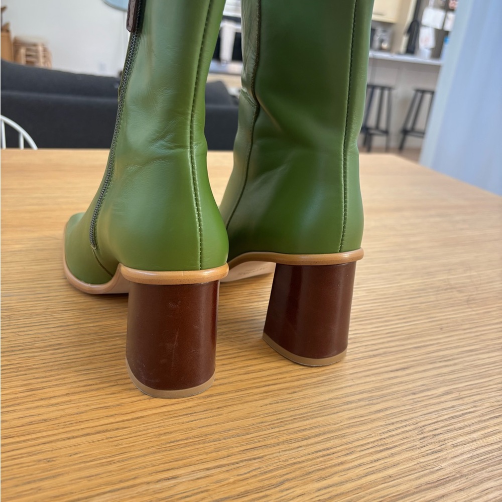 Alohas Green Leather Boots 39 - Picture 3 of 8